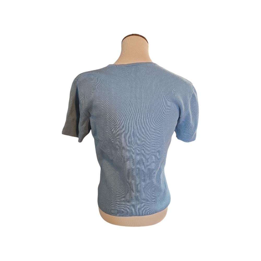 Talbots Petites Long Cardigan and Shirt Baby Blue - Picture 4 of 12
